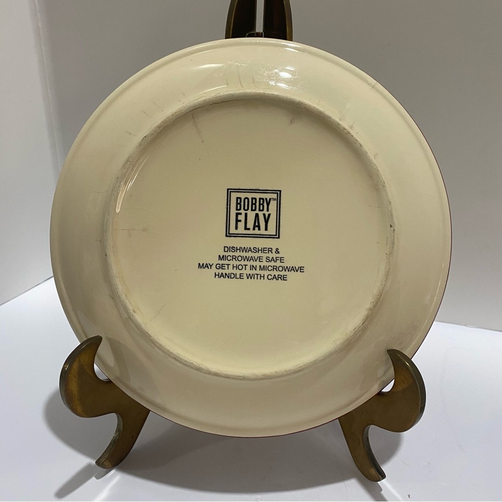 Bobby Flay Seville Red 8" Salad Plates Set of 2 Hand Painted Mediterranean - Picture 7 of 7